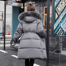 Long Slim Winter Coat for Women Solid Hooded Jacket Female Thick Warm Parkas Big Fur Collar Outerwear Cotton Padded Coats Female 2024 - buy cheap