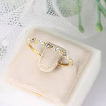 Anéis para mulheres simples elegante geometria simples mini zircão rosa cor de ouro fino dedo anel presente moda jóias r146 2024 - compre barato