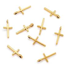 100Pcs Tibetan Antique Bronze/Golden Color Cross Charms Pendants for Handmade Bracelet Necklace Jewelry Finding Making 2024 - buy cheap