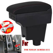 Reposabrazos para Nissan Almera G15, caja de almacenamiento central, accesorio de decoración de estilo de coche con portavasos USB 2024 - compra barato