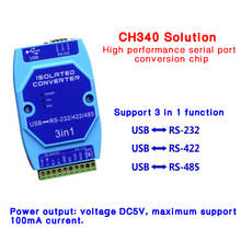 Aislamiento óptico USB a RS485 422 232, interfaz de Grado Industrial, protección contra rayos, convertidor de puerto USB a serie 2024 - compra barato