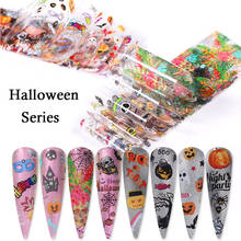 10 Pcs/Set Halloween Series Nail Foil Stickers Colorful Leopard Nail Foils Transfer Decals Paper Nail Art DIY Design Decoration 2024 - buy cheap