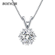 BOEYCJR 925 Silver Snowflake 1ct/2ct F color Moissanite VVS Engagement Wedding Pendant Necklace for Women Anniversary Gift 2024 - buy cheap