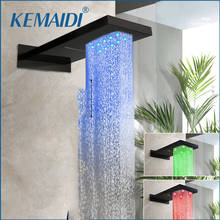 Kemaidi-ducha vertical com led tipo cascata, chuveiro de parede, ducha, formato quadrado, cor preta 2024 - compre barato