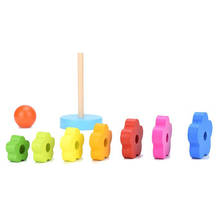 Education Toys Rainbow Kids Baby Wooden Blocks Toys Stacking Ring Tower Blocks Early Learning Educational Toys For Children 2024 - buy cheap