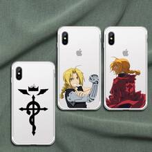 Fullmetal Alchemist Brotherhood anime funda cover Phone Case Transparent for iPhone 6 7 8 11 12 s mini pro X XS XR MAX Plus 2024 - buy cheap