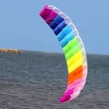 Kitesurf doble línea de arco iris de 1,4/2/2.7m, parapente suave de paracaídas para surfear, cometa deportiva grande para exteriores, cometa voladora de playa 2024 - compra barato