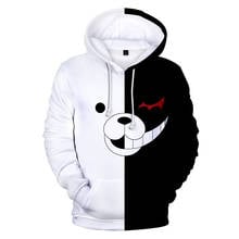 Monokuma moletom com capuz para homens e mulheres, blusa de moletom com capuz 3d monokuma, roupa esportiva para homens e meninas, hip hop 2024 - compre barato