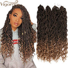 Vigorous Faux Locs trenza sintética a Crochet trench a Crochet ombré trencing Hair Bohemian Locks 18 pulgadas 24 soportes 2024 - compra barato