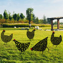 Rooster Silhouette Stake Garden Art Animal Stakes Garden Silhouette Yard Art for Party Festival Decor Gifts Set 2024 - buy cheap
