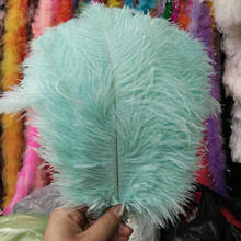 Pluma de avestruz verde menta de alta calidad, pluma hermosa de 30-35cm/12-14 pulgadas, artesanía de decoración de boda/accesorios de bricolaje, 100 Uds. 2024 - compra barato