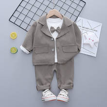 2021 Baby Clothing Set Formal Kids Clothes Suit Gentleman Bow Toddler Boys Clothes Set Birthday Suit School Wear 1 2 3 4 5 Years 2024 - buy cheap