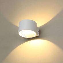 Lámpara LED de pared redonda para interior, luz de aluminio Simple para sala de estar, mesita de noche, porche, pasillo, escalera, 7W 2024 - compra barato