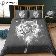 3D printing bedding sets wolf pattern duvet cover set black background queen king size quilt cover pillowcase Indians home decor 2024 - buy cheap