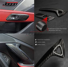 Cubierta de manija de puerta Interior para coche Chevrolet Corvette C7, ZR1, Z06, 100%-2014, 2018, accesorios embellecedores de fibra de carbono seco, 2019, 2 uds. 2024 - compra barato