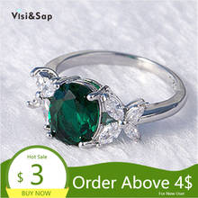 Visisap Fine Green Emereld Butterfly Rings for Europe and America Women Birthday Party Ring Accessories Wholesale Jewelry B2348 2024 - buy cheap