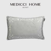 Medicci Home Lumbar Pillow Case European Metropolitan Style Gray Velvet Print Accent Decorative Rectangle Cushion Cover 35x55cm 2024 - buy cheap