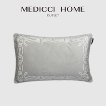 Medicci Home-funda de almohada Lumbar estilo metropolitano europeo, cubierta de cojín rectangular decorativa con estampado de terciopelo gris, 35x55cm 2024 - compra barato