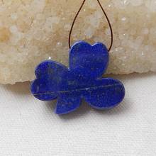 Natural Stone Carved Flowers Lapis Lazuli Pendant Bead 30x37x7mm 15.15g Fashion Jewelry For Women Accessory 2024 - buy cheap