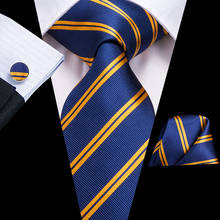 C-3136 homens gravata de seda azul tecido gravata nova listrado sólido hanky abotoaduras conjunto clássico negócio casamento bolso gravata quadrada 8.5cm 2024 - compre barato