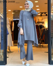 Одежда для мусульманских женщин, модная Свободная рубашка и брюки, костюмы, арабский женский мусульманский костюм, турецкий скромный комплект из 2 предметов, женские мусульманские комплекты 2024 - купить недорого