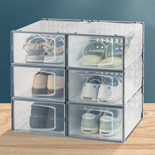 Прозрачная коробка для хранения обуви, усиленный пылезащитный бокс для хранения обуви, комбинированный шкаф для обуви 2024 - купить недорого