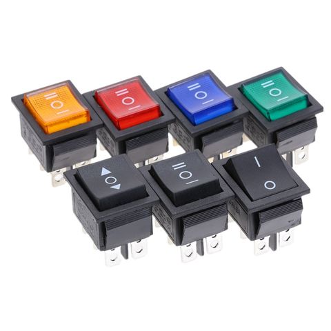 KCD2 Rocker Switch On-Off-On Power Switch 3 Position 6 Pins With Light 16A 250VAC/ 20A 125VAC 2022 - buy cheap