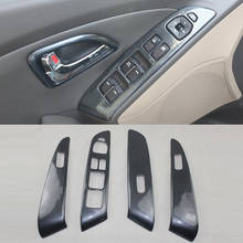 Interruptor de elevación de ventana lateral de coche, cubierta embellecedora para Estilismo de coche, ABS, fibra de carbono, para Hyundai ix35 2010-2014, 4 Uds. 2024 - compra barato