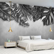 Custom Mural Wallpaper Modern Hand Painted Tropical Plant Leaves Fresco Living Room TV Sofa Bedroom Papel De Parede Sala Murals 2024 - buy cheap