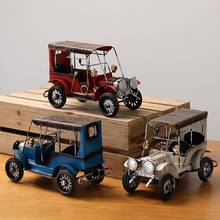Modelo de carro antigo de arte em ferro, ornamento de mesa para crianças, coleção de brinquedos, decoração para adultos 2024 - compre barato