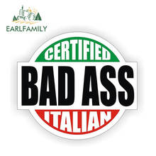 EARLFAMILY 12cm x 10.7cm Certified Bad Ass Italian Hard Hat Decal Helmet Sticker Label Italy Sicily Waterproof Car Sticker 2024 - buy cheap