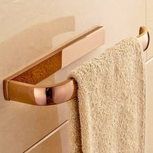 Soporte de toalla de baño de oro rosa de lujo, accesorios de baño montados en la pared, anillo de toalla cuadrado 2024 - compra barato