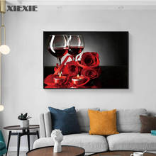 Kitchen Posters Wine Flower Canvas Painting Romantic Bar Decoration Print Wall Art Nordic Home Decor Posters and Prints 2024 - buy cheap