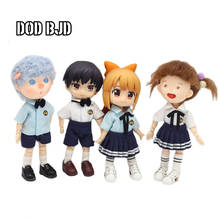 3pcs/set =T-shirt+Skirt+Socks Doll Clothes School Uniforms Suit for ob11,obitsu 11,GSC Mollys,1/12bjd Doll Accessories Cothing 2024 - купить недорого