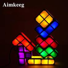 Luz de puzle 3D Tetris, lámpara de escritorio LED apilable, luz de noche para bebé, bloque de construcción, lámpara de noche, 7 colores, novedad 2024 - compra barato