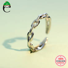 ElfoPlataSi-Anillo de plata de primera ley con forma de cadena para mujer, sortija ajustable, plata esterlina 925, 100%, 6, 7, XY1198 2024 - compra barato