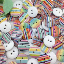 100 pcs Plaid stripes Wood Buttons Sewing Kid's Craft Mix Scrapbooking WB210 2024 - buy cheap