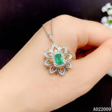 KJJEAXCMY fine jewelry 925 Sterling Silver inlaid natural emerald popular girl new Pendant Necklace support test 2024 - buy cheap