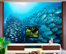beibehang LLarge custom wallpaper underwater world 3D stereo TV background living room bedroom home decoration 2024 - buy cheap