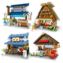Japanese town street view series flower shop drugstore convenience store Building Blocks Bricks Kids Toys 2024 - buy cheap