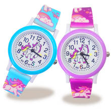 Relógio unicórnio esportivo infantil, relógio de pulso de quartzo, presente para crianças, meninos e meninas, novo, 2021 2024 - compre barato