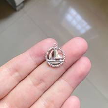 30pcs/lot Round Shape Sailing Boat Charm Pendant Antique Sailboat,For Diy Handmade Jewelry Necklace Earring Accessories Findings 2024 - buy cheap