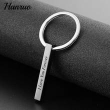 Personalized Customized Bar Keychain Stainless steel Anti-lost Keyring Laser Engraved Name Date Coordinate Custom Jewelry Gift 2024 - buy cheap