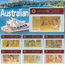WR Wholesale Australia 100 Dollars Gold Foil Banknote with Coa Frame New AUD 100 Fake Money Non-currency Banknote Gift for Men 2024 - buy cheap