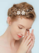 Vintage Wedding Hair Accessories for Brides Crystal Simulated Pearl Bridal Headband for Women 2024 - buy cheap