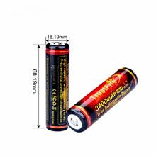 2 Pack Button Top 3.7V 3400mAh 18650 Li-ion Rechargeable Battery for Flashlight Dropship 2024 - buy cheap