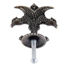 Double-headed eagle Handle Vintage Pull Metal Knob Creative Alloy w/screw 40x40mm Kitchen Drawer Cabinet Door Retro Bird Design 2024 - buy cheap