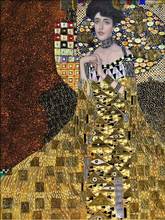 Gustav Klimt-póster de seda con estampado artístico Vintage dorado para mujer, decoración de pared del hogar 2024 - compra barato