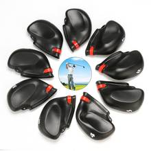 9 Pcs/set Golf Club Head Covers PVC Rubber Golf Club Iron Head Covers Protectors 3-SW Fit All Irons Black Headcovers 2024 - buy cheap