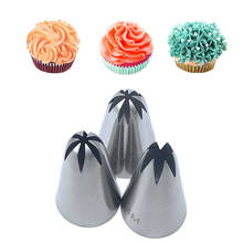Boquillas de acero inoxidable para crema, boquilla de decoración de pasteles, 1M # 2D # 2F 3 unids/set 2024 - compra barato